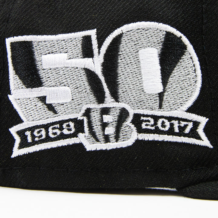 Cincinnati Bengals 50th Anniversary Fitted Cap (Black/White)
