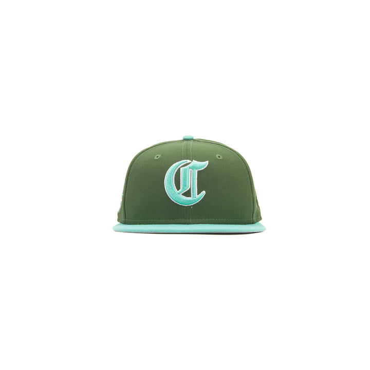 Cincinnati Reds 150th Anniversary Fitted Cap (Rifle Green/Clear Mint)