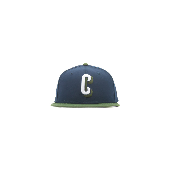 Cincinnati Reds C Font Fitted Cap (Oceanside/Rifle Green)