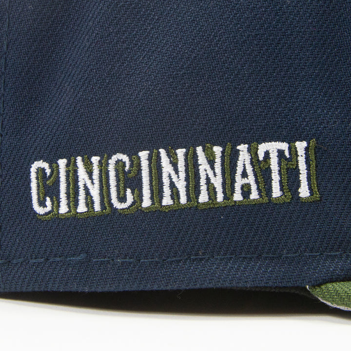 Cincinnati Reds C Font Fitted Cap (Oceanside/Rifle Green)