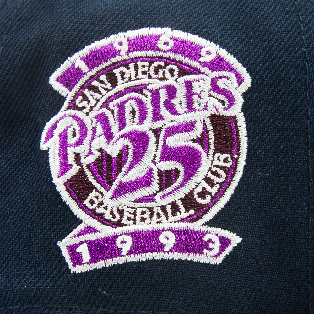 San Diego Padres 25th Year Anniversary Fitted Cap (Oceanside/Maroon)