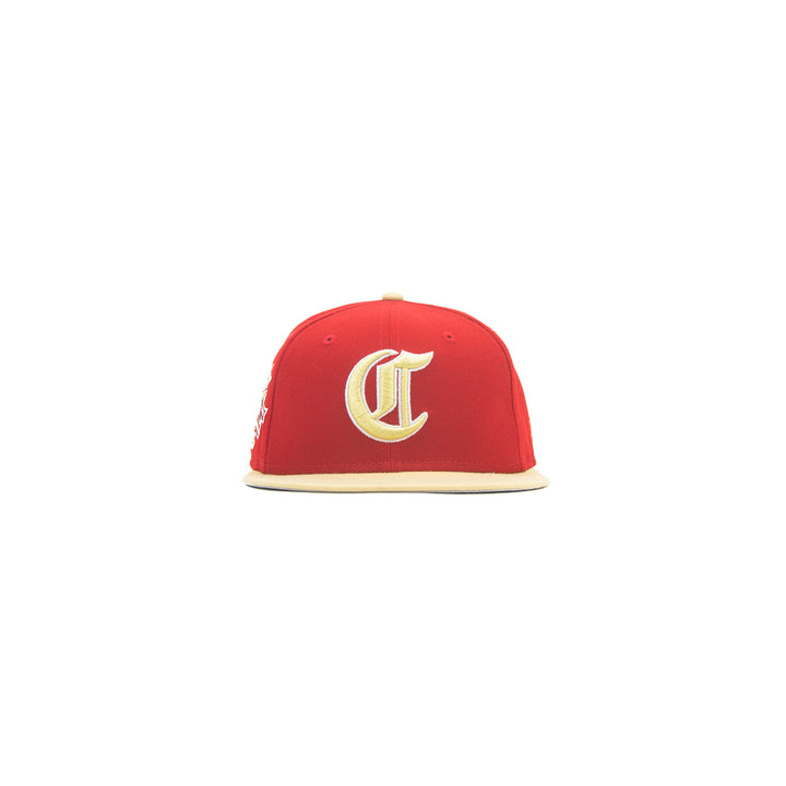 Cincinnati Reds 150th Anniversary Fitted Cap (Scarlet/Vanilla Gold)