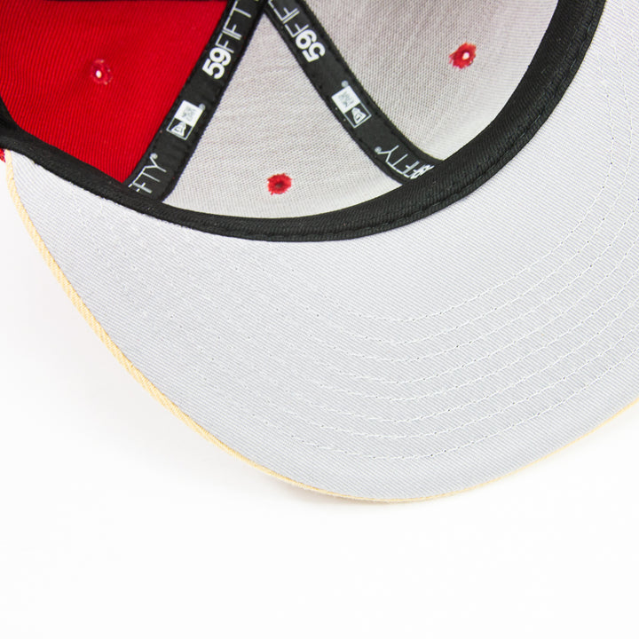 Cincinnati Reds 150th Anniversary Fitted Cap (Scarlet/Vanilla Gold)