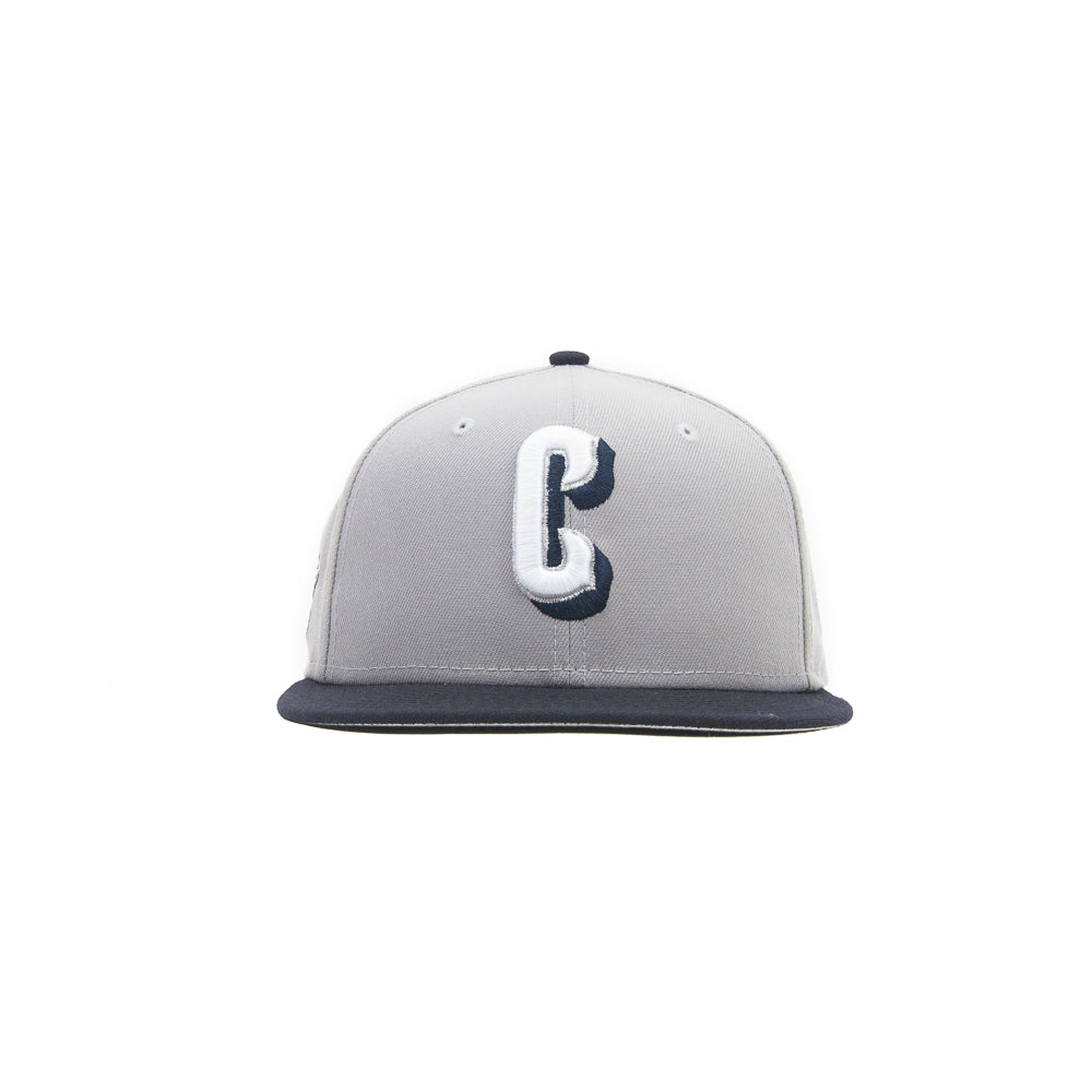 Cincinnati Reds C Font Fitted Cap (Grey/Navy)