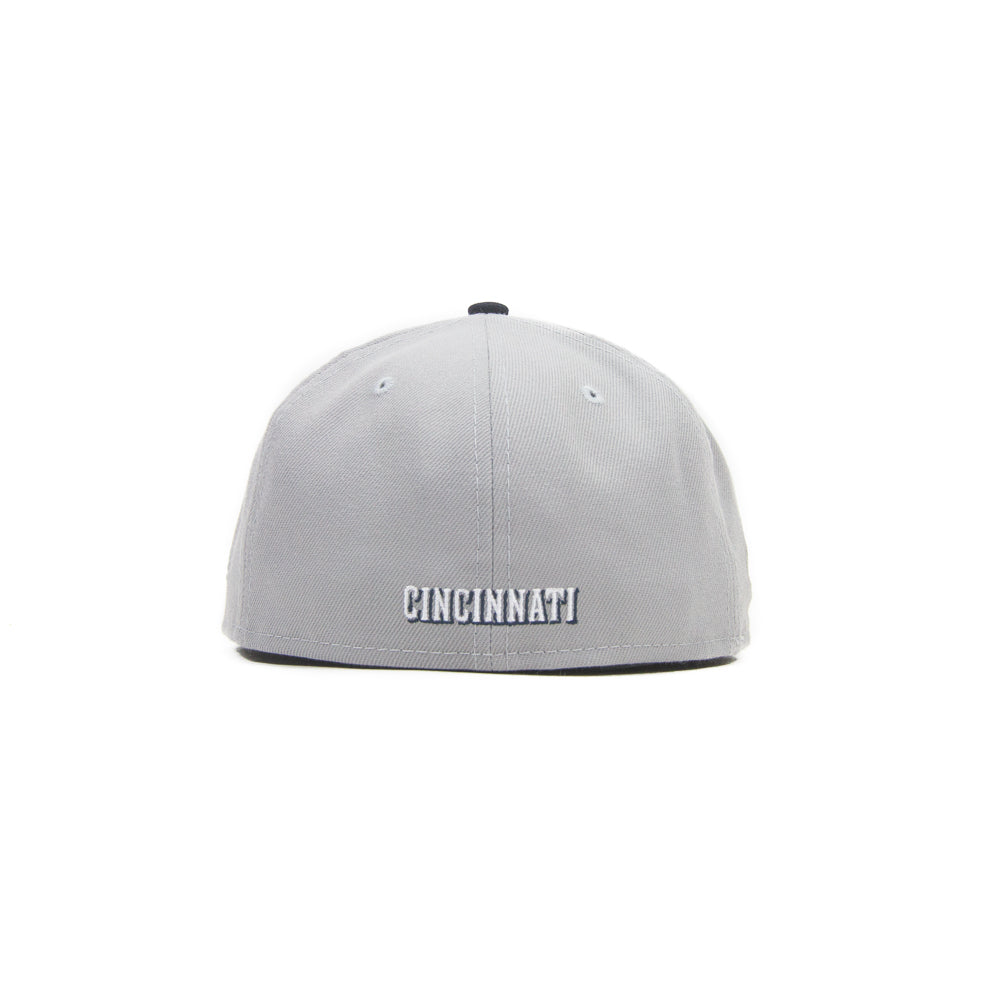 Cincinnati Reds C Font Fitted Cap (Grey/Navy)