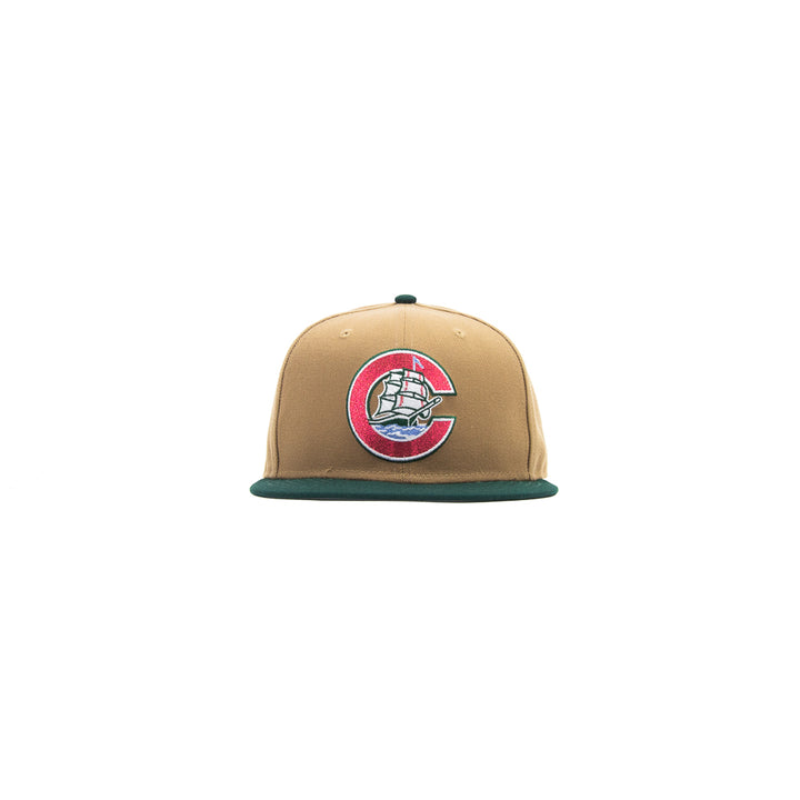 Columbus Clippers Fitted Cap (Khaki/Dark Green)