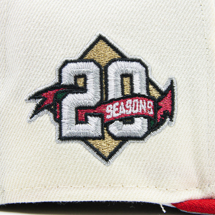 Dayton Dragons 20th Anniversary Fitted Cap (Cream/Chrome Red)