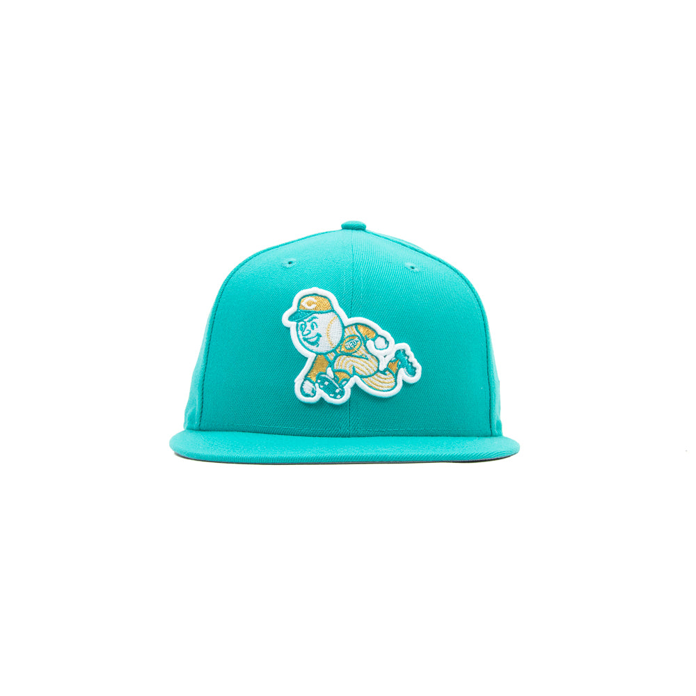 Cincinnati Reds Mr. Redlegs Fitted Cap (Teal)