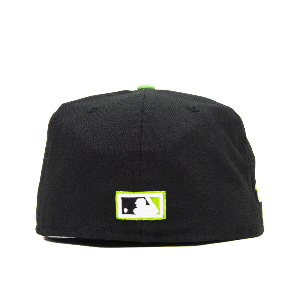 Cincinnati Reds 75 World Series Commissioner Fitted Cap (Black/Lime Green)