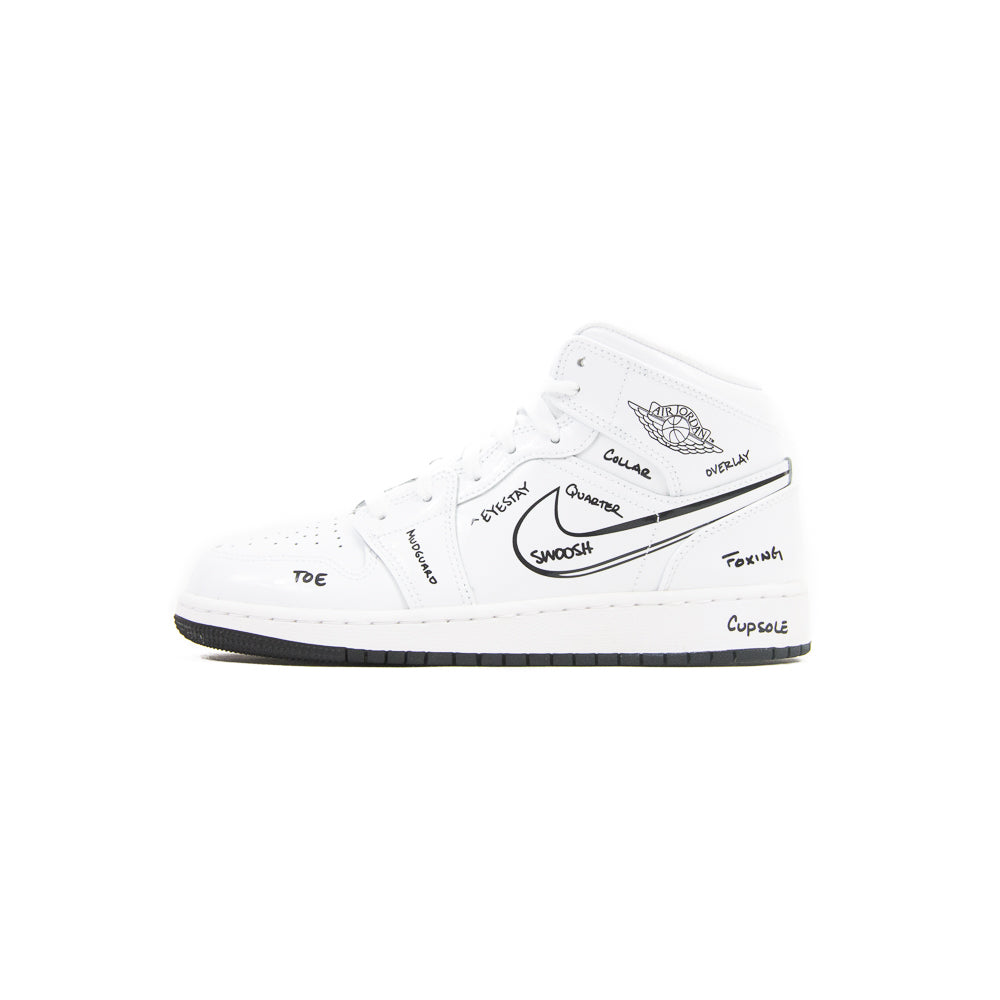 Air Jordan 1 Mid SS GS (White/Black)