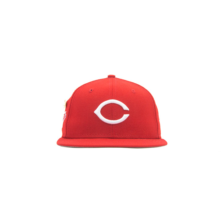 Cincinnati Reds 1990 World Series Logo History Fitted Cap (Red)