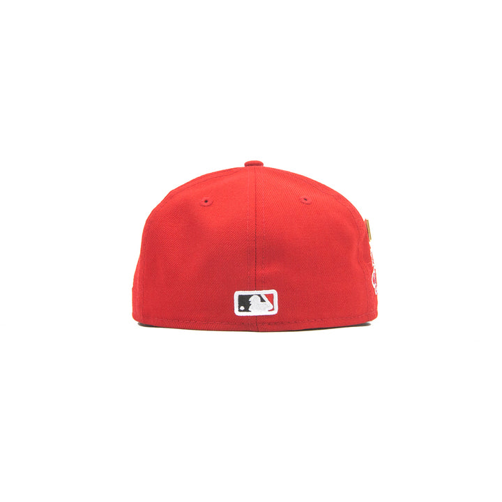 Cincinnati Reds 1990 World Series Logo History Fitted Cap (Red)