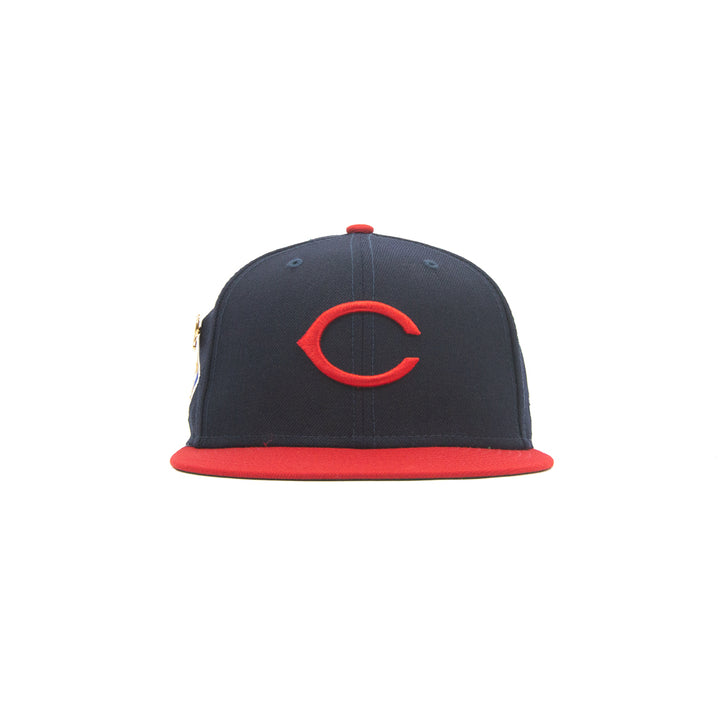 Cincinnati Reds 1940 World Series Logo History Fitted Cap (Navy/Red)