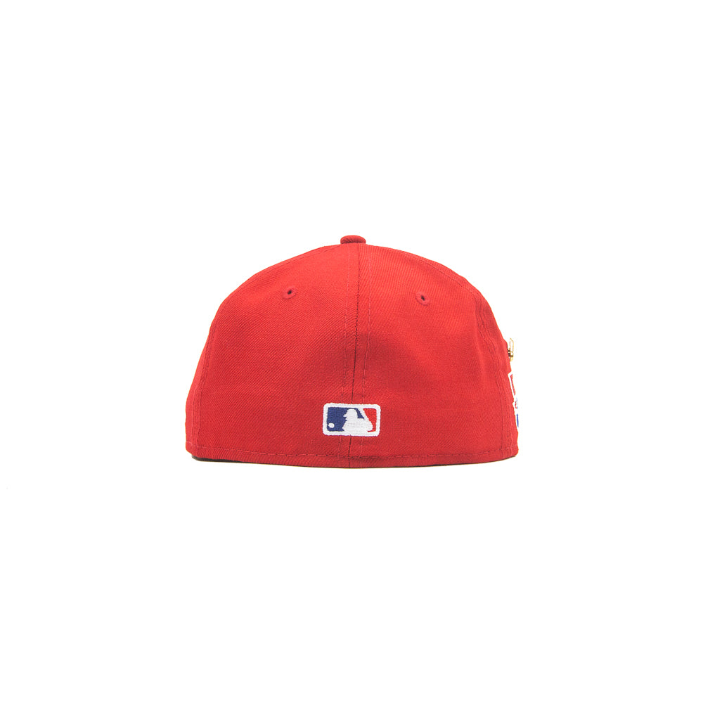 Cincinnati Reds 1975 World Series Logo History Fitted Cap (Red)