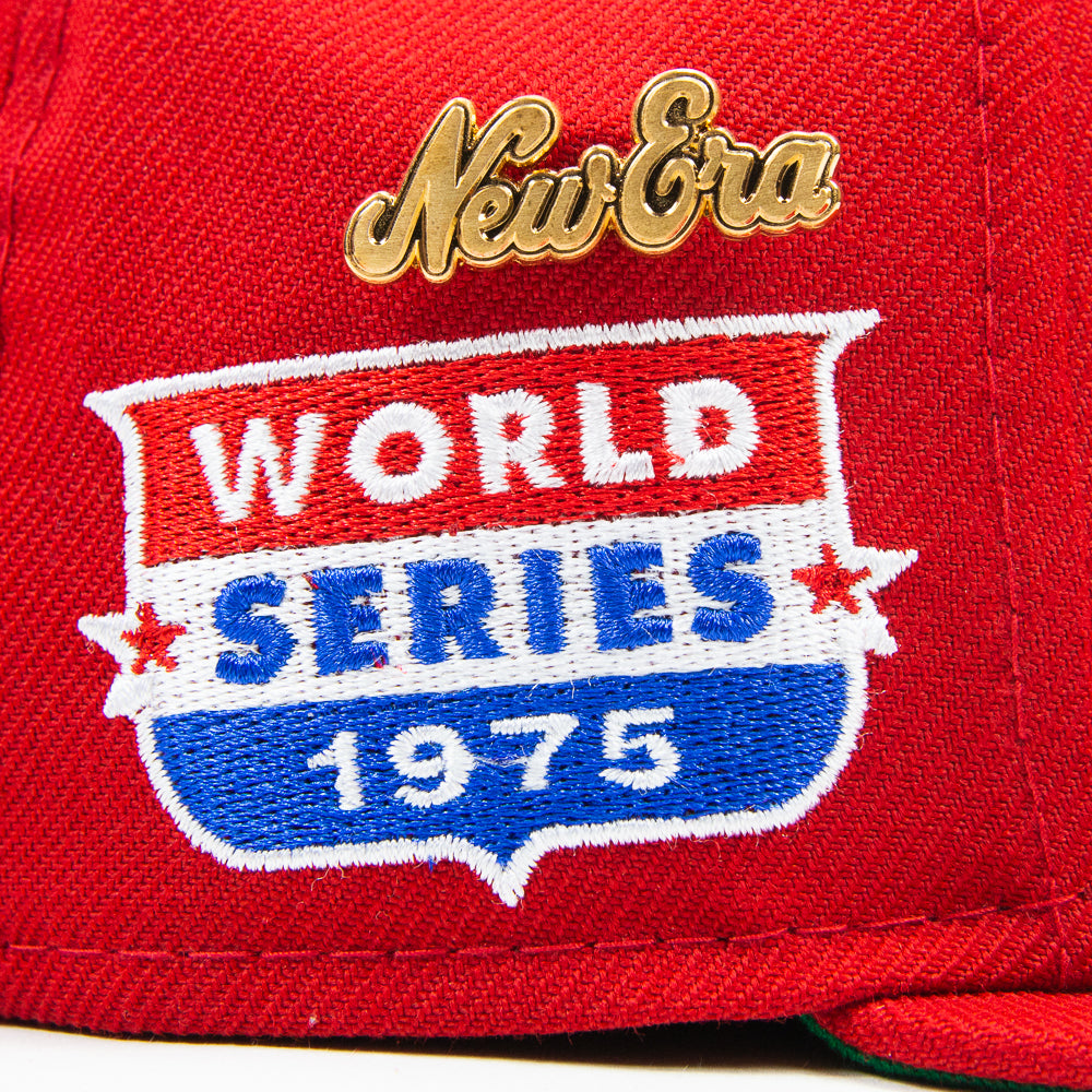 Cincinnati Reds 1975 World Series Logo History Fitted Cap (Red)