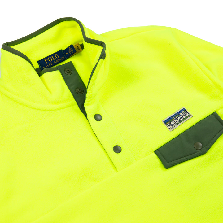 Recycled Poly Snap Mock Neck Voyager Sweatshirt (Safety Yellow)