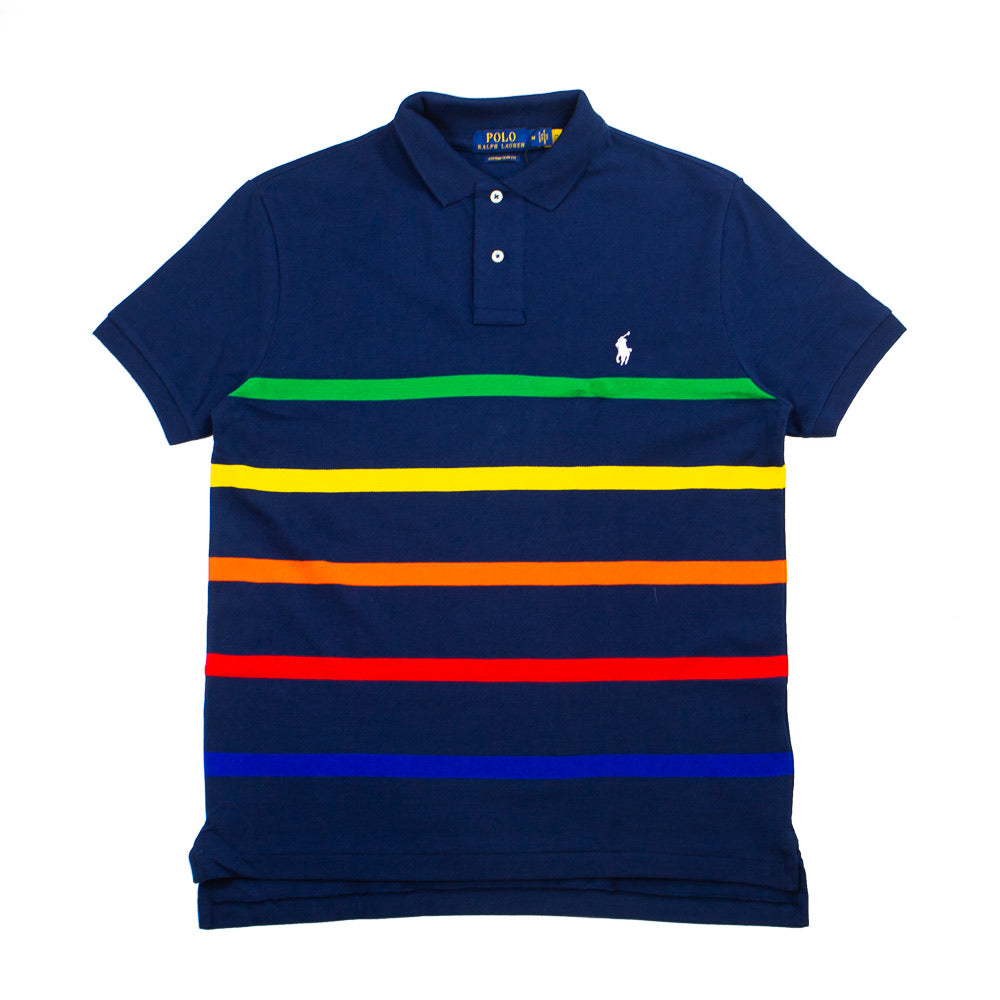 Short Sleeve Basic Mesh Polo (Newport Navy/Multi)