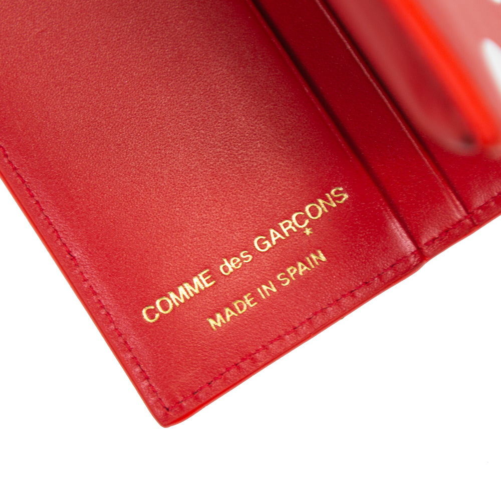 CDG Polka Dot Printed Leather Bifold (Red)