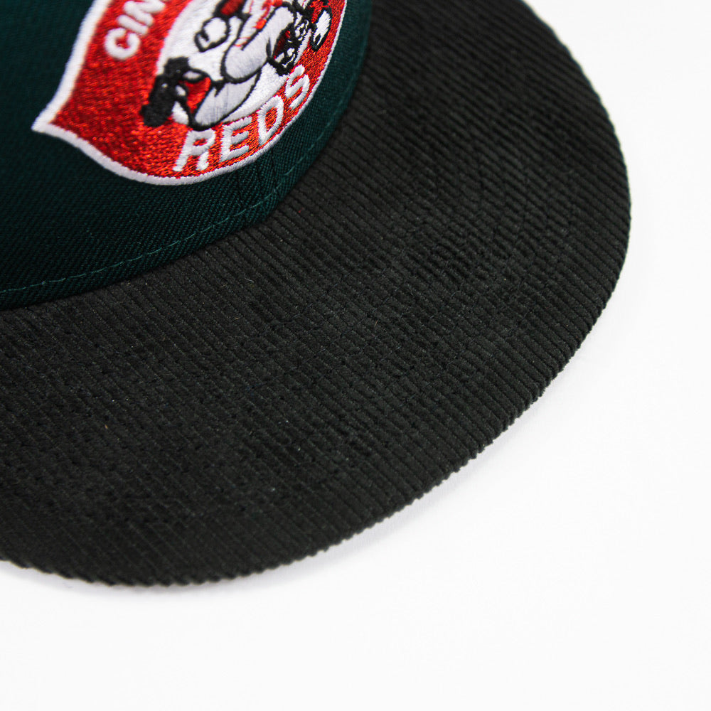 Cincinnati Reds Fitted Cap (Dark Green/Black Corduroy)