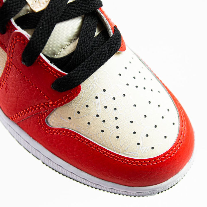 Air Jordan 1 Mid SS (GS) Muslin/Chile Red-Black-White