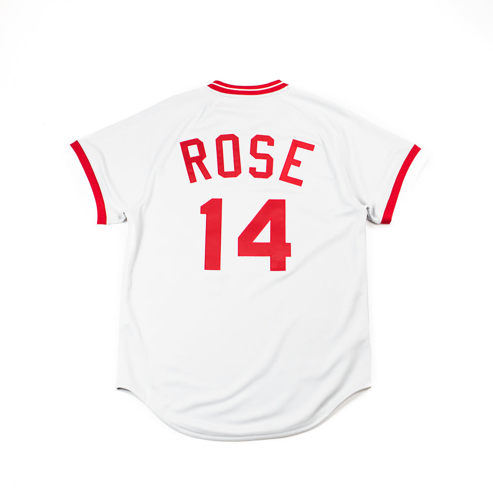 1975 Pete Rose Cincinnati Reds Authentic Jersey (Grey) – Corporate