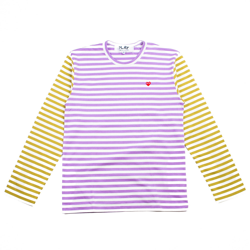 Bi-Coloured Striped Shirt (Purple/Mustard)