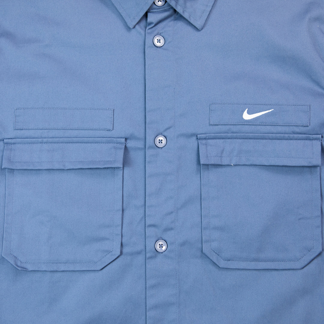 Nike Life Woven SS Button-Down Shirt (Diffused Blue/White)