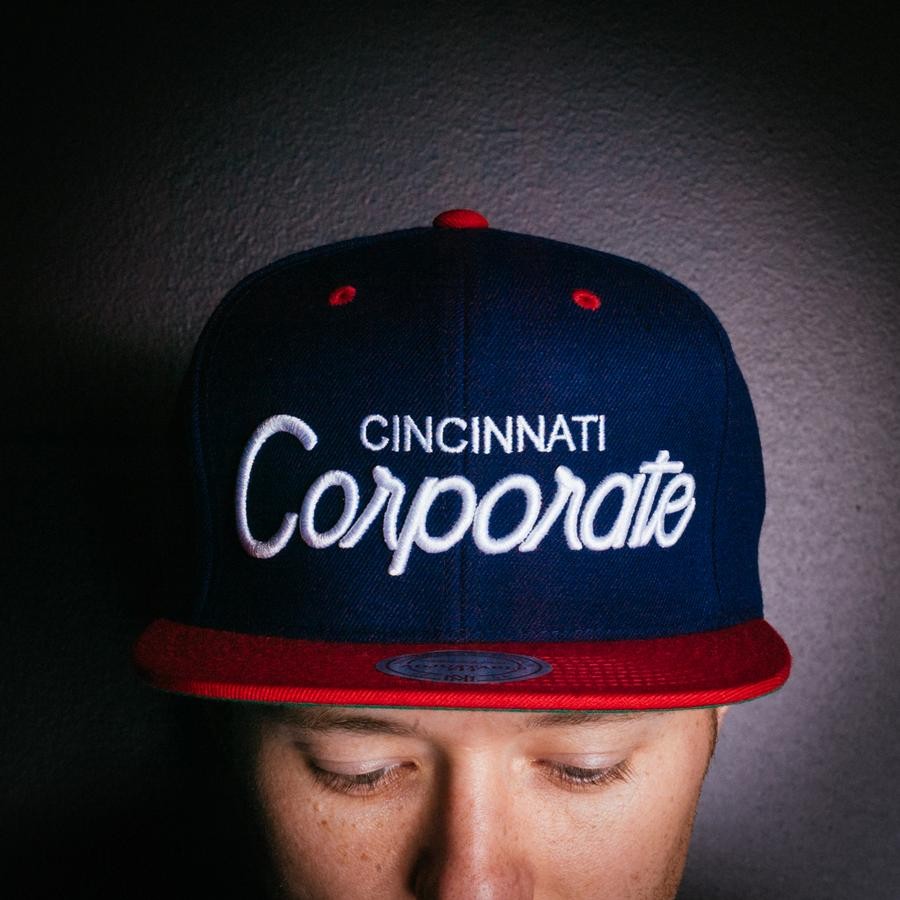 Corporate X Mitchell and Ness Snapback (Navy/Red)