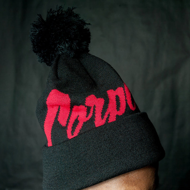 Corporate x Mitchell & Ness Pom Beanie (Black/Red)